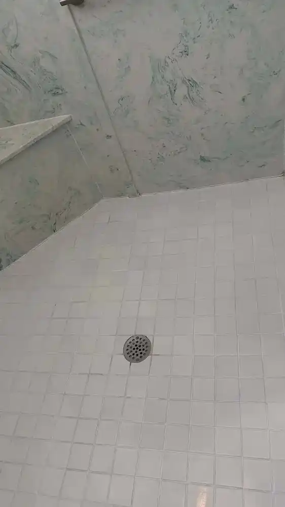 Shower floor detail after cleaning