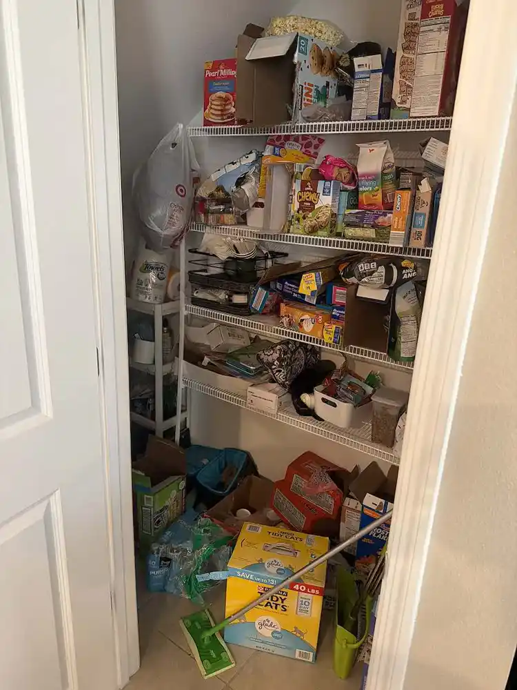 Pantry reset before cleaning