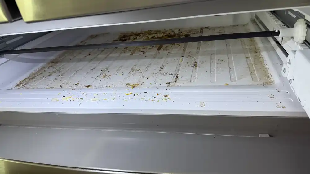 Inside refrigerator cleaning before cleaning