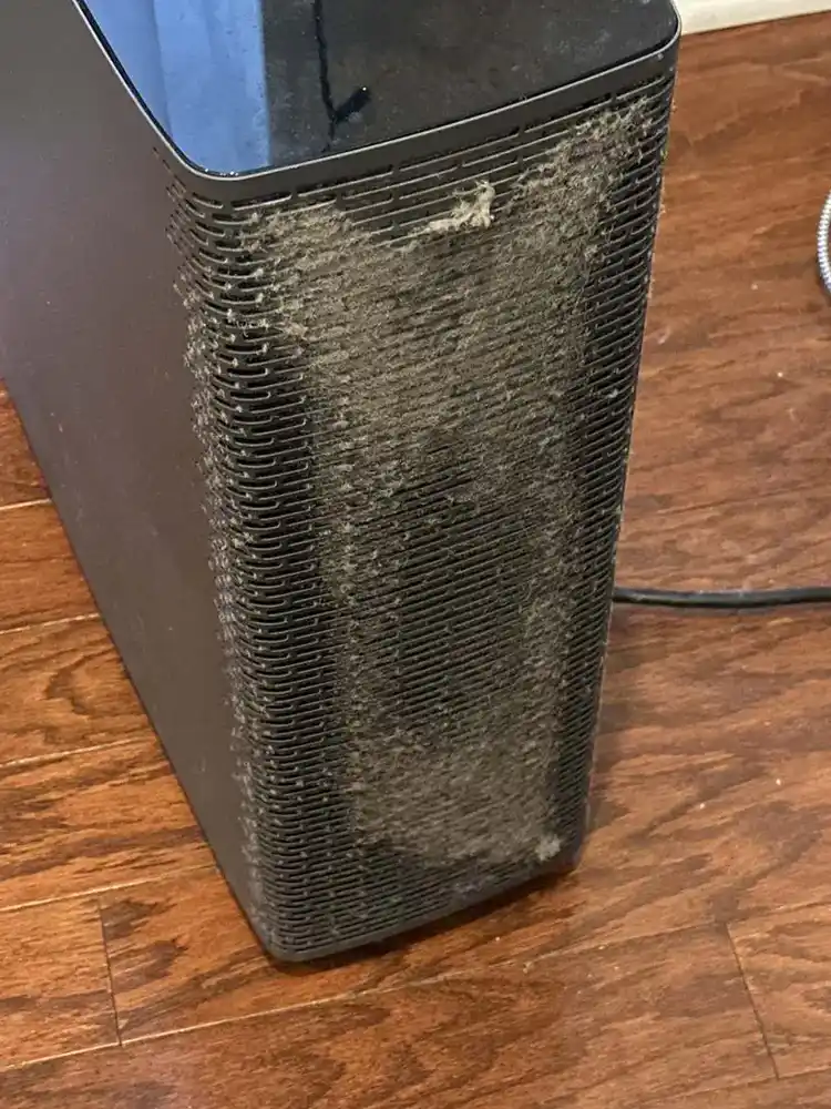 Appliance dust removal before cleaning